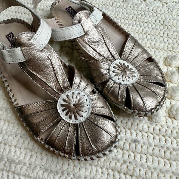 NEW PIKOLINOS Women's 38 Puerto Vallarta Leather Woven Strappy Sandal Shoes - Picture 3 of 10